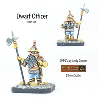 DH11-01 Dwarf officer with Halberd in plate armour