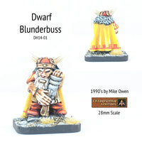 DH14-01 Dwarf loading Blunderbuss in cloak and helmet