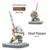 DH5-03 Dwarf running in leather jerkin with Polearm