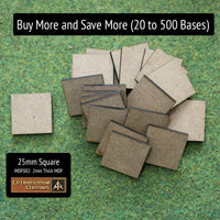 MDF002 25mm Square - Buy More and Save More (20 to 500 bases)