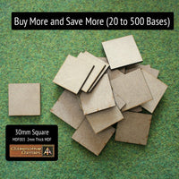 MDF003 30mm Square - Buy More and Save More (20 to 500 bases)