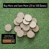 MDF004 16mm Round - Buy More and Save More (20 to 500 bases)