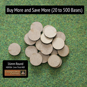 MDF004 16mm Round - Buy More and Save More (20 to 500 bases)