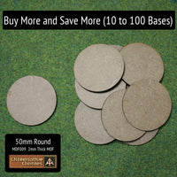 MDF009 50mm Round – Buy More Save More (10 to 100 bases)