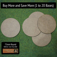 MDF010 75mm Round – Buy More Save More  (1 to 20 bases)