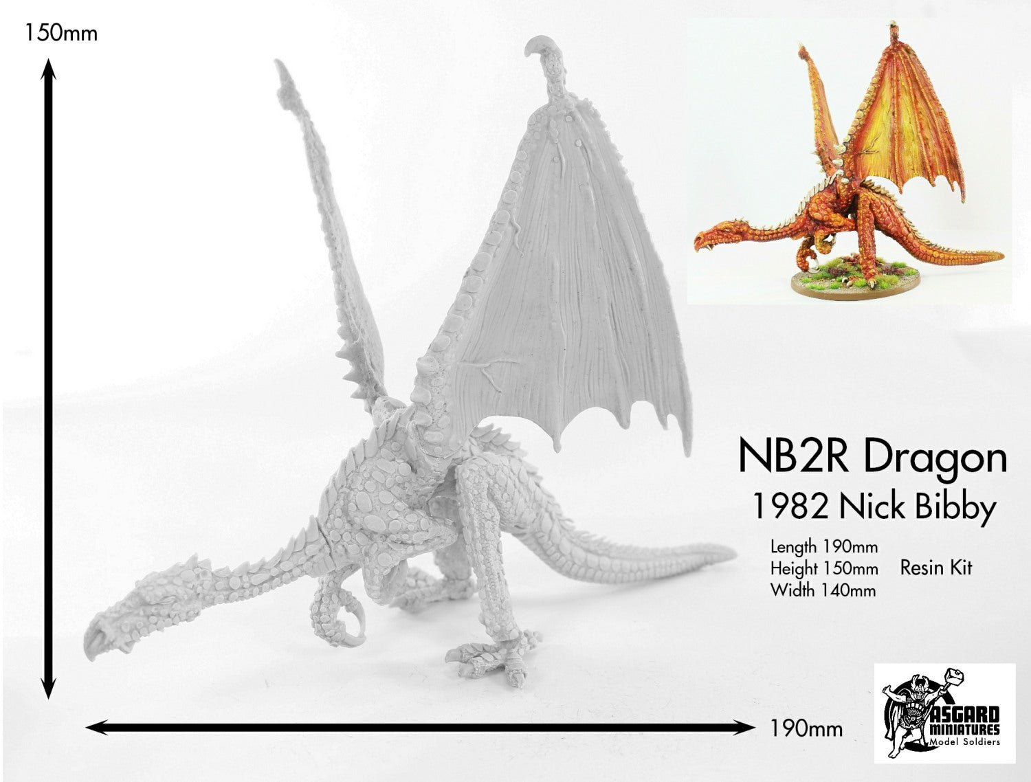 NB2R Dragon by Nick Bibby (Resin) Set (190mm long) | Alternative Armies